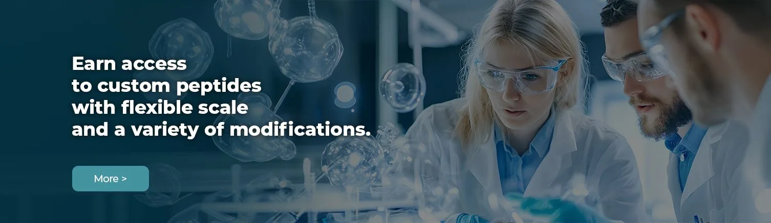 Earn access to custom peptides with flexible scale and a variety of modifications.