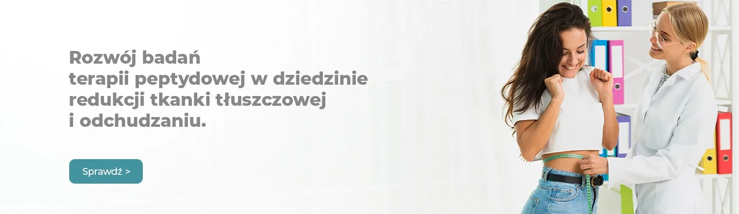 Rozwój badań terapii peptydowej w dziedzinie redukcji tkanki tłuszczowej i odchudzaniu.